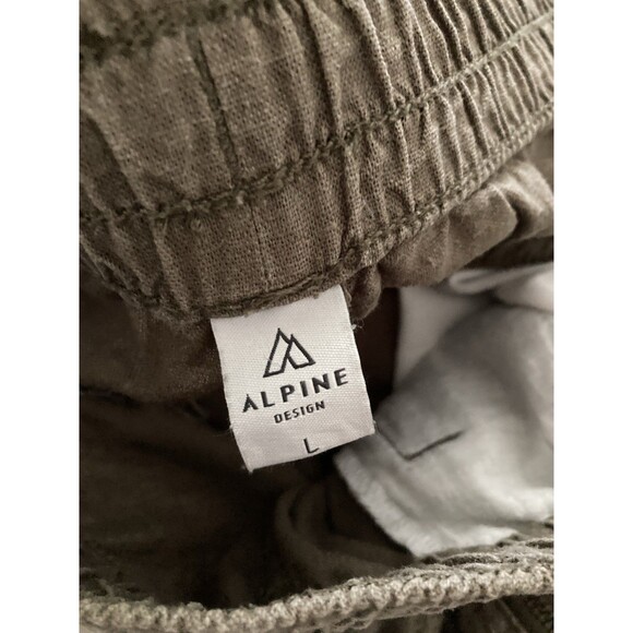2 pair Alpine Design Linen Joggers Pants LARGE Women Olive Green Gray Active - Picture 7 of 16